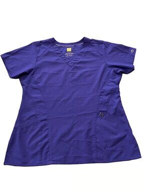 Wink 123 4-Pocket Stylized V-Neck Scrub Top Women's Size M Color Grape